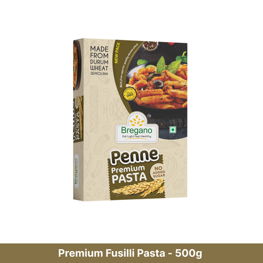 Bregano Premium Penne Pasta | 100% Durum Wheat Semolina | 500g Pack