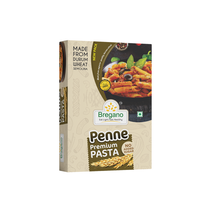 Bregano Premium Penne Pasta | 100% Durum Wheat Semolina | 500g Pack