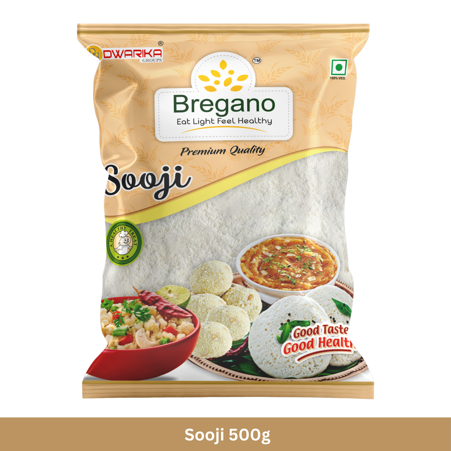 Bregano Sooji | Fine Quality Semolina | 500g Pack