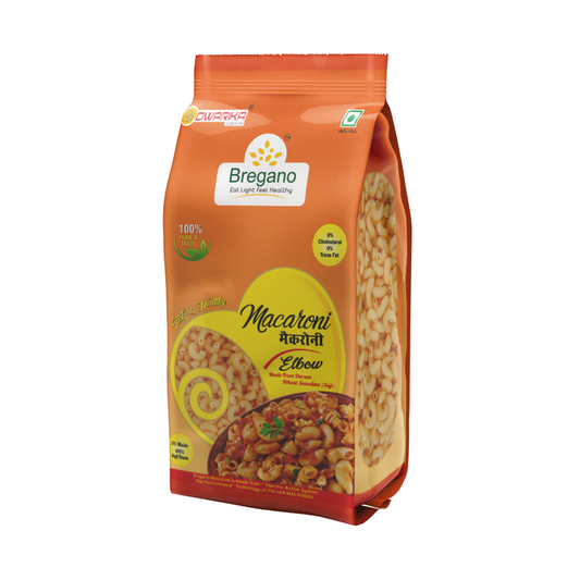 Bregano Macaroni Elbow Pasta | 100% Semolina | No Maida | 800g Pack