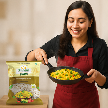 Bregano Poha | Made from 100% Rice | High in Fibre & Protein | 500g Pack