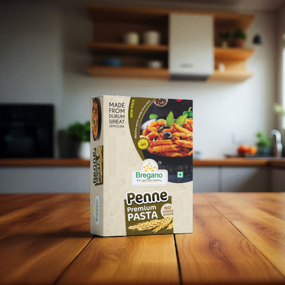 Bregano Premium Penne Pasta | 100% Durum Wheat Semolina | 500g Pack