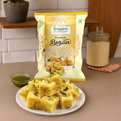 Bregano Premium Besan | 100% Chana Dal Flour | 500g Pack