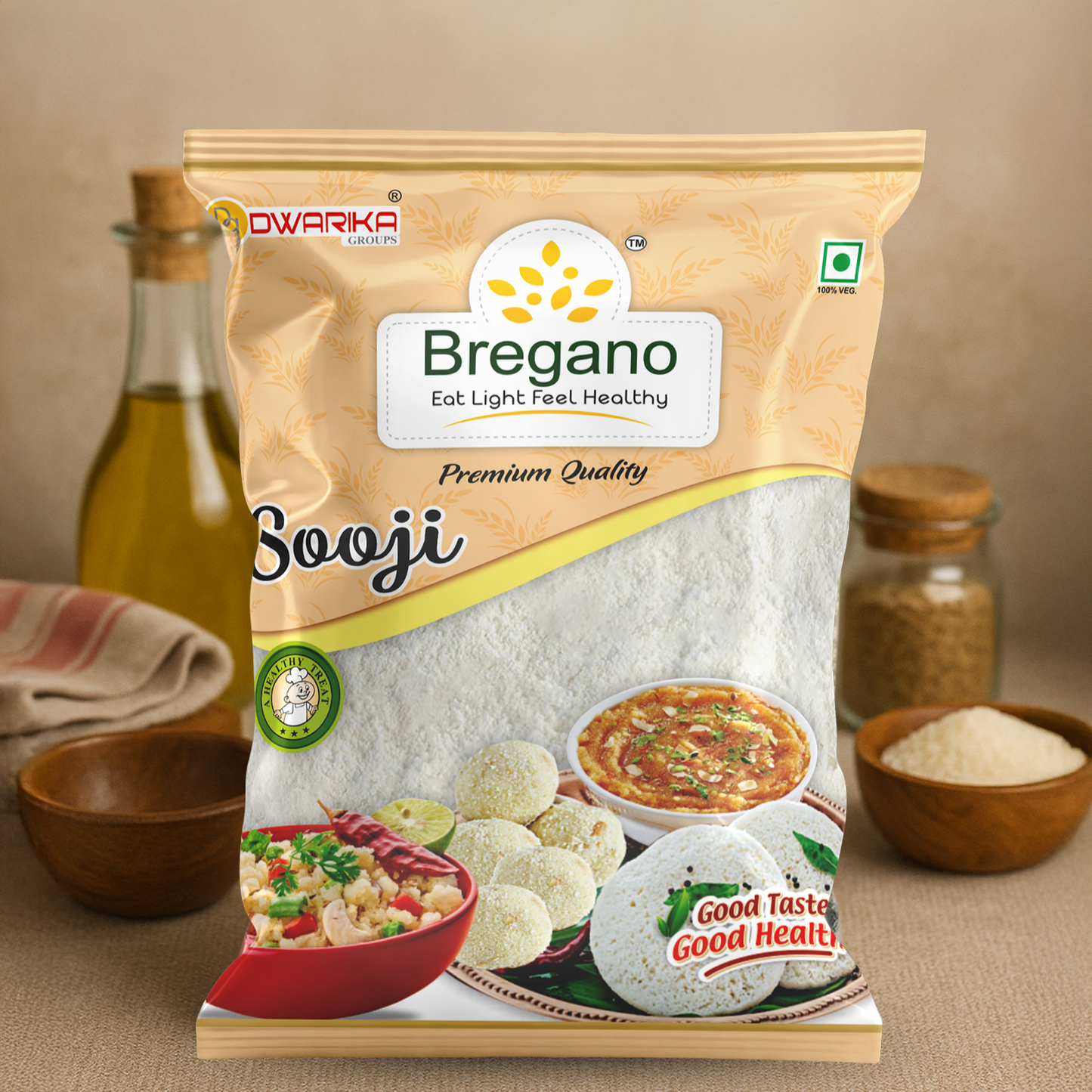 Bregano Sooji | Fine Quality Semolina | 500g Pack