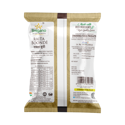 Bregano Raita Boondi | Light & Crunchy |170g Pack
