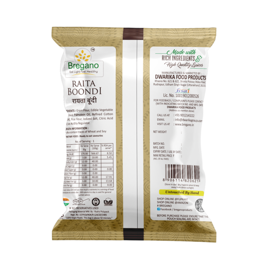 Bregano Raita Boondi | Light & Crunchy |170g Pack