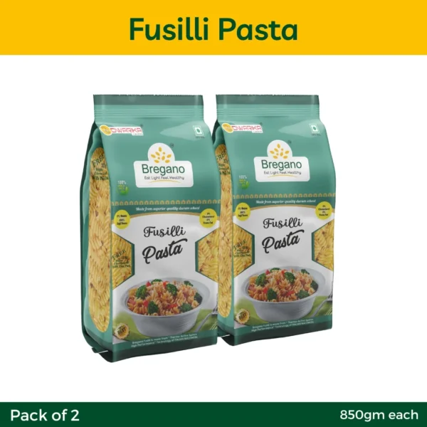 Bregano Fusilli Pasta – 850g | Pack of 2