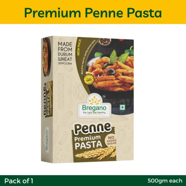 Bregano Premium Penne Pasta – 500g | Pack of 1