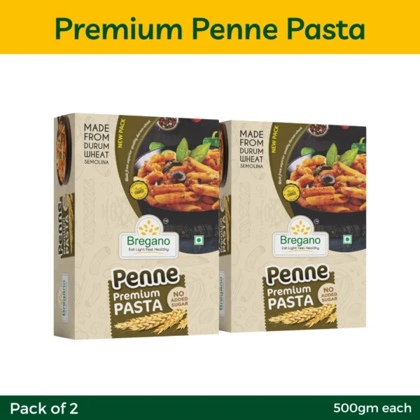 Bregano Premium Penne Pasta – 500g | Pack of 2