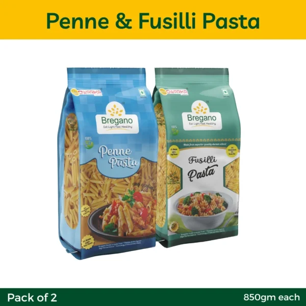 Bregano Penne & Fusilli Pasta – 850g | Pack of 2